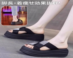 真皮厚底涼鞋