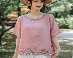 文藝刺繡小衫
